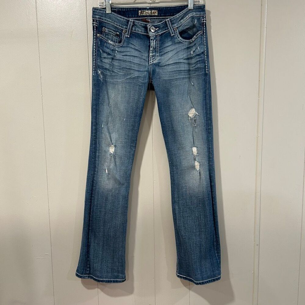 BKE Denim Women’s 29x31 Distressed Bootcut Jeans